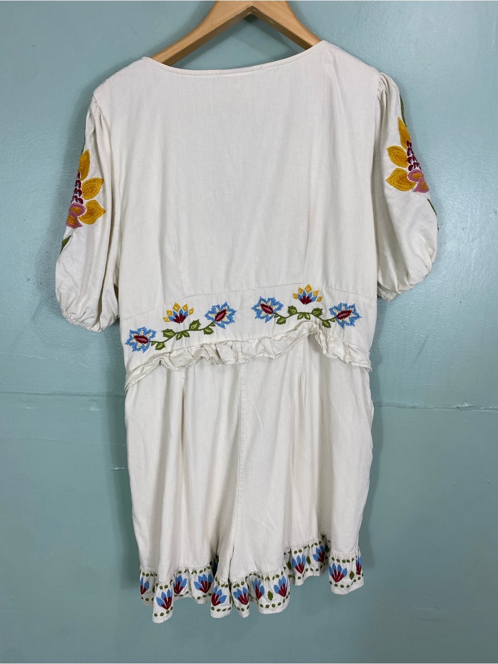 Farm Rio Peplum Embroidered Romper XL - Picture 7 of 7